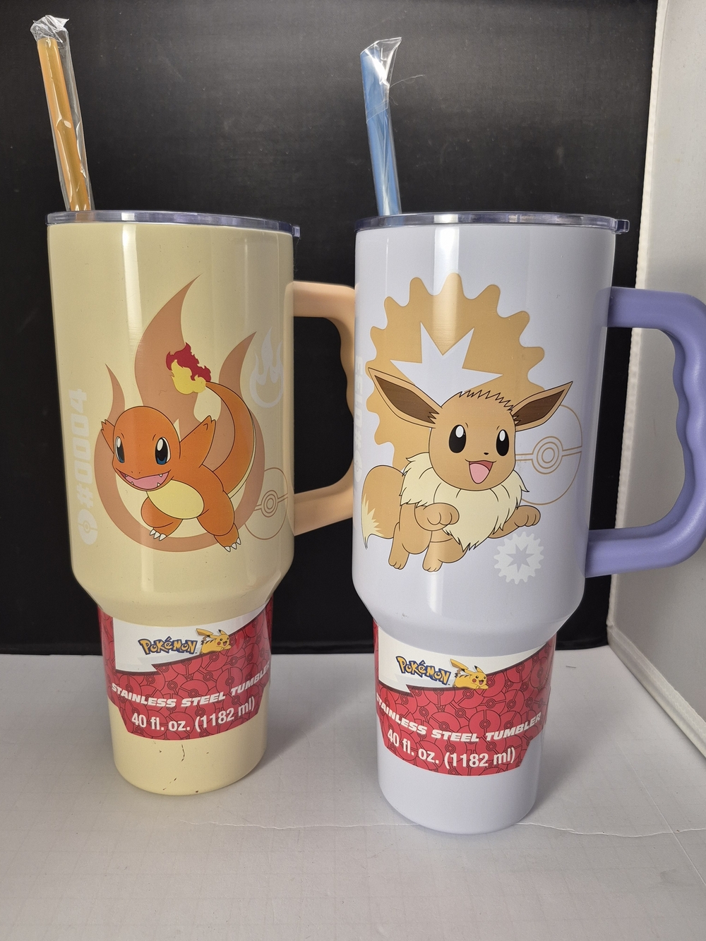 Pokemon Charizard & Eevee 40 oz Stainless Steel Tumblers - Yellow & Lavender
